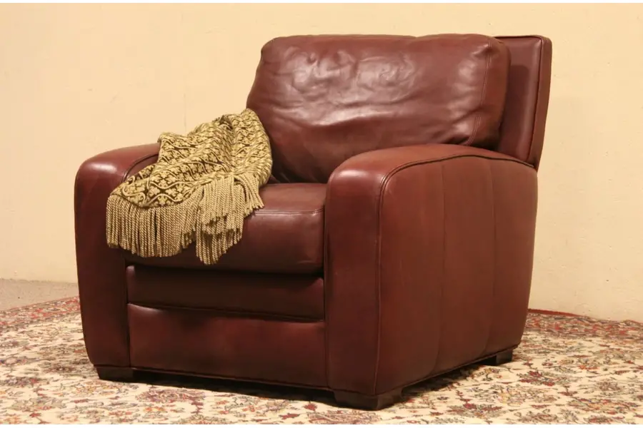 Photo of Crate & Barrel Pebble Leather Club Chair