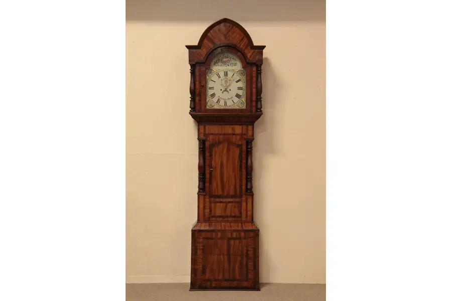 Photo of English Antique 1825 Tall Gothic Grandfather Clock