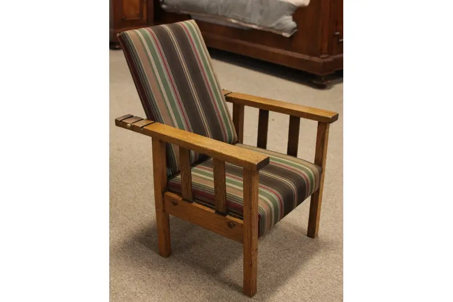 Photo of Child's Arts & Crafts Mission Oak Morris Chair 1900