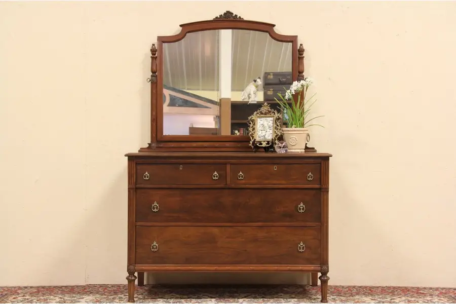 Photo of Walnut Antique Dresser Circa 1920