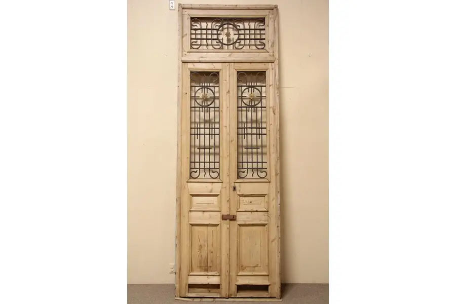 Photo of Pair Architectural Salvage Courtyard, Wine Cellar or Garden Doors and Frame