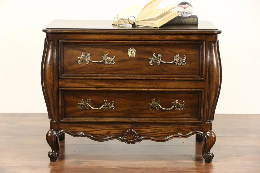 Photo of Country French Vintage Oak Small Chest, Dresser or End Table