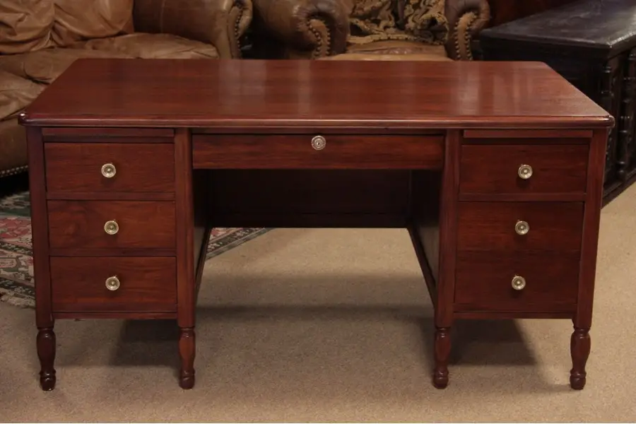 Photo of Antique Walnut 1930 Executive Desk