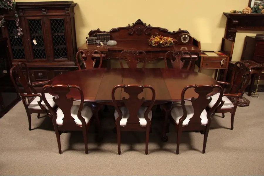 Photo of Georgian Chippendale Carved Mahogany Dining Set