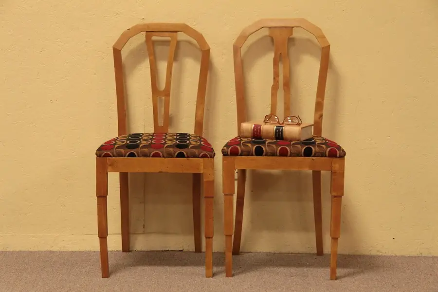 Photo of Pair of Birdseye Maple Art Deco Chairs
