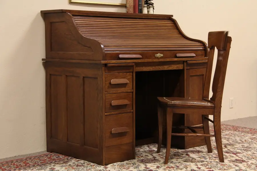 Photo of Imperial Victorian Oak Roll Top Desk