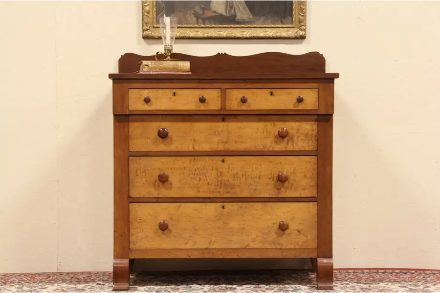 Photo of New England Cherry & Curly Maple Chest or Dresser