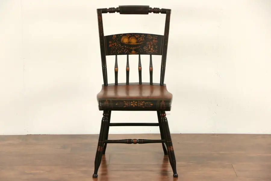 Photo of Connecticut Antique Hitchcock Stencil 1840's Antique Side or Desk Chair