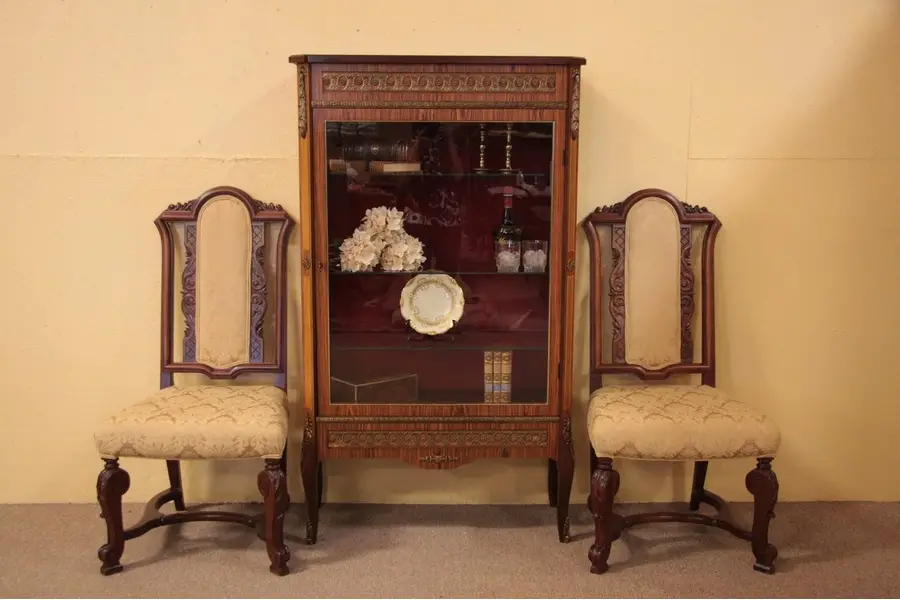 Photo of Rosewood & Bronze Curio Display Cabinet