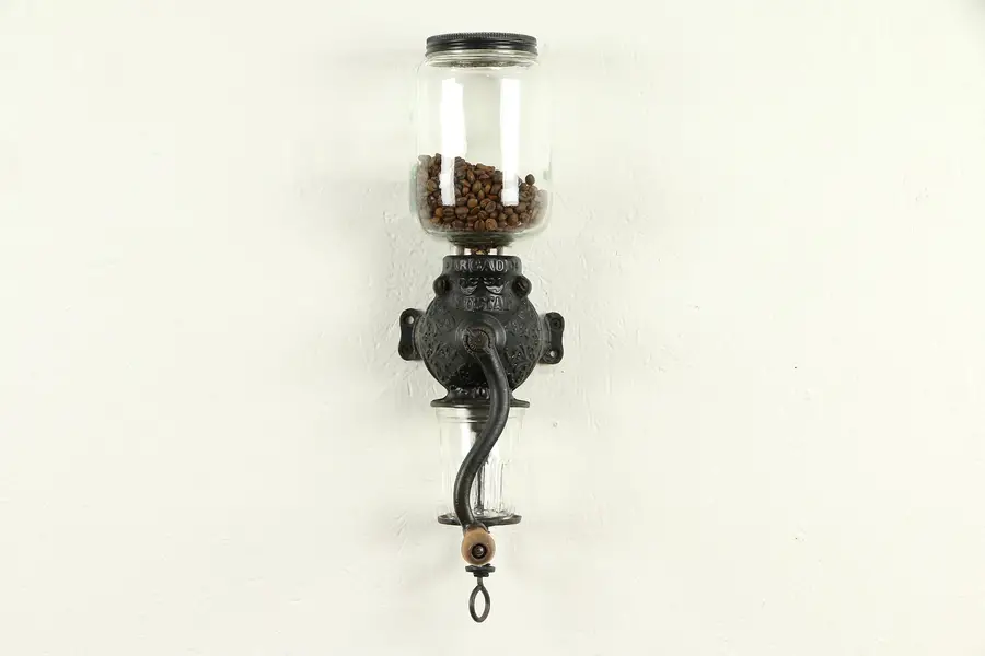 Photo of Arcade Crystal Antique Wall Mount Coffee Grinder Mill