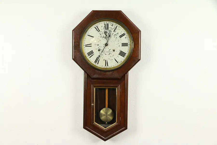 Photo of Seth Thomas Antique Schoolhouse 30 Day Wall Clock, All Original