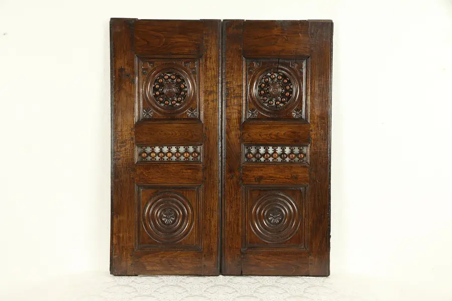 Photo of Pair Architectural Salvage Brittany French Chestnut Panels or Doors