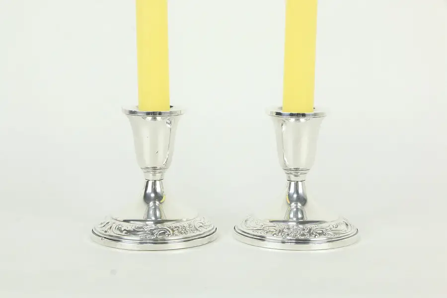 Photo of Pair of Towle Sterling Silver Vintage Candlesticks