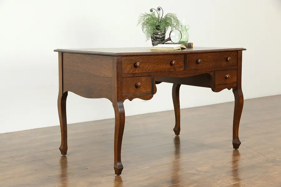 Photo of Oak Quarter Sawn Antique 1900 Library Desk