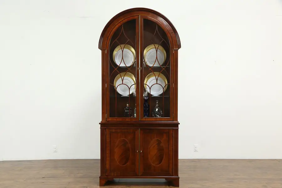 Photo of Baker Charleston Collection Vintage Mahogany China Cabinet or Bookcase