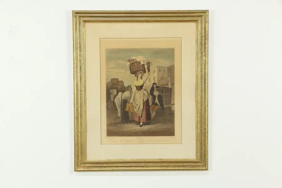 Photo of Strawberrys, Cries of London Antique Colored Engraving, Wheatley 25"