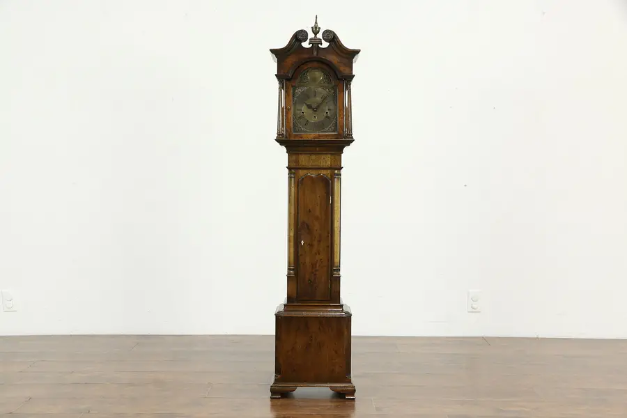 Photo of George III Style English Vintage Mahogany Grandmother Clock Brandon