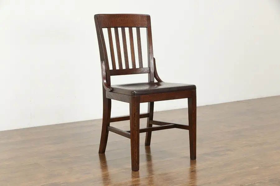 Photo of Oak Quarter Sawn Antique Office or Desk Chair, Gunlocke of NY