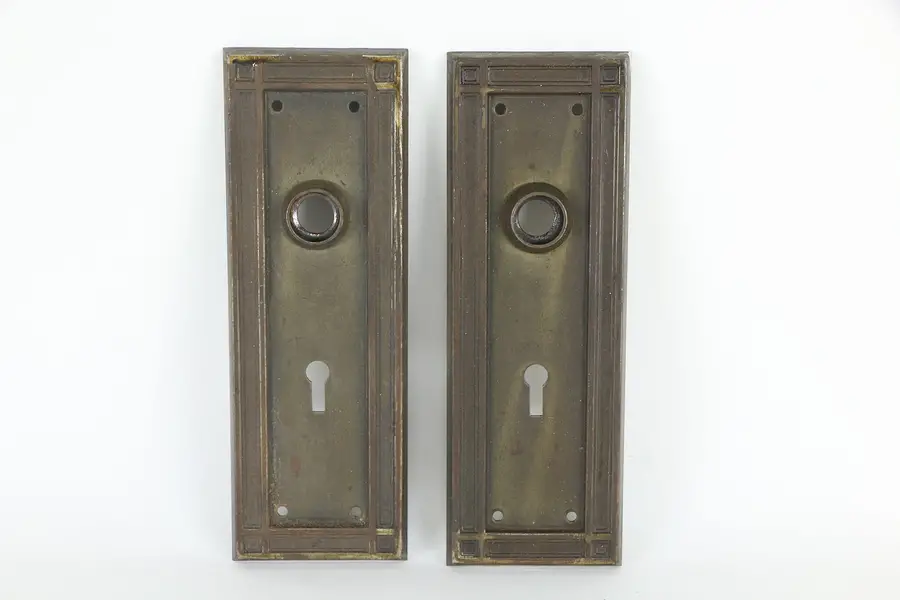 Photo of Pair of Craftsman Antique Doorknob Plates