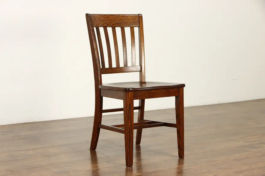 Photo of Oak Quarter Sawn Antique Desk, Office or Dining Chair