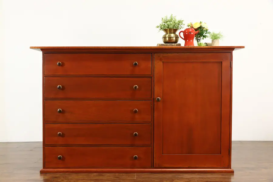 Photo of Shaker Design Vintage Farmhouse Tiger Maple Cupboard Cabinet, David Smith