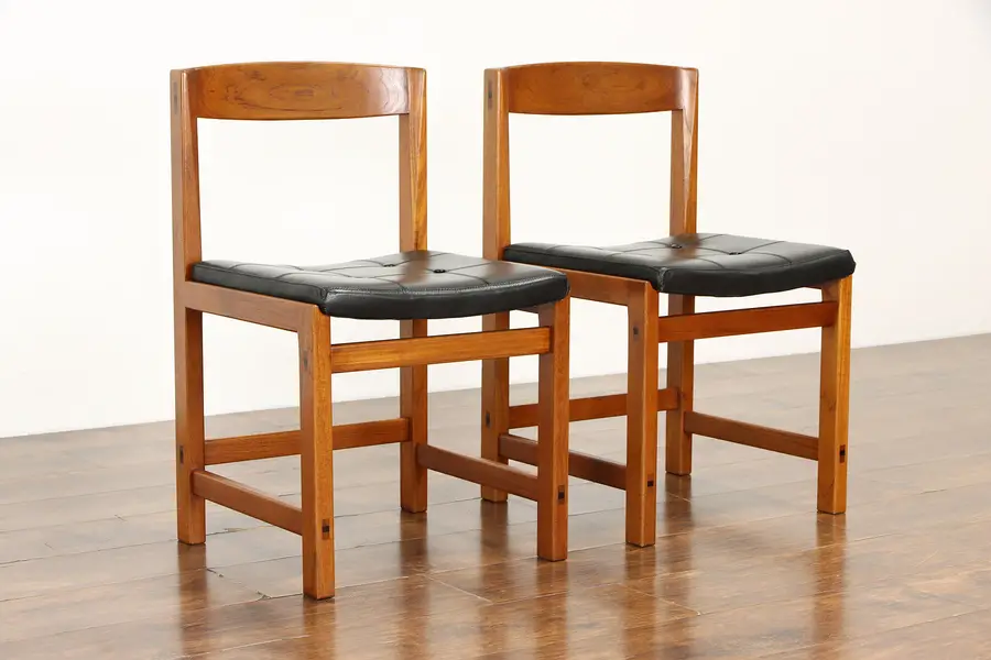 Photo of Pair Midcentury Modern 1960 Vintage Teak Chairs Attrib. Bruno Matthsson