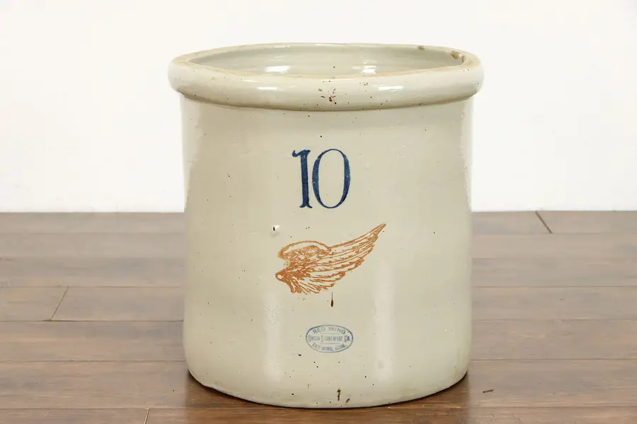 Photo of Stoneware 10 Gallon Antique Country Farmhouse Red Wing Crock