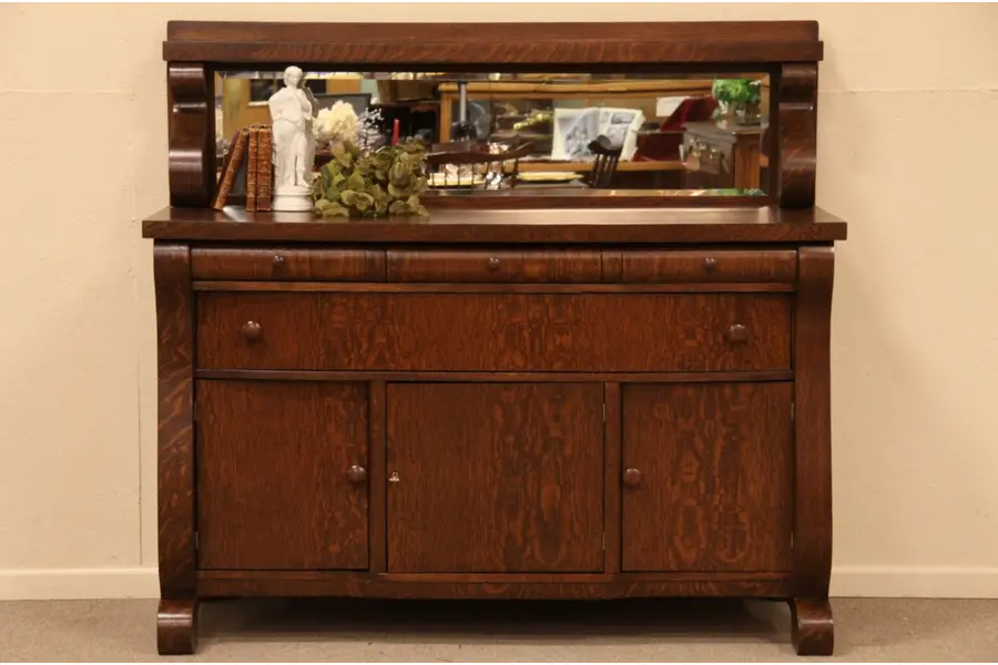 Photo of Oak 1900 Antique Sideboard Buffet