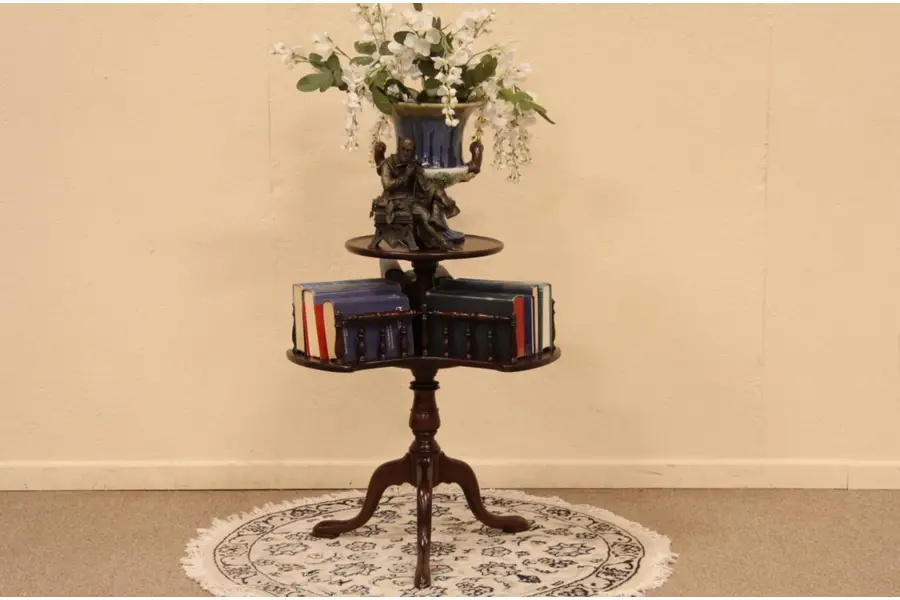 Photo of Georgian Mahogany Spinning Chairside Bookcase