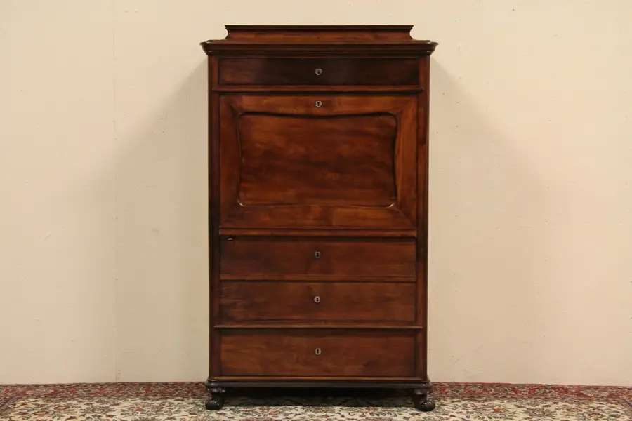 Photo of Austrian Antique 1840 Fruitwood Armoire