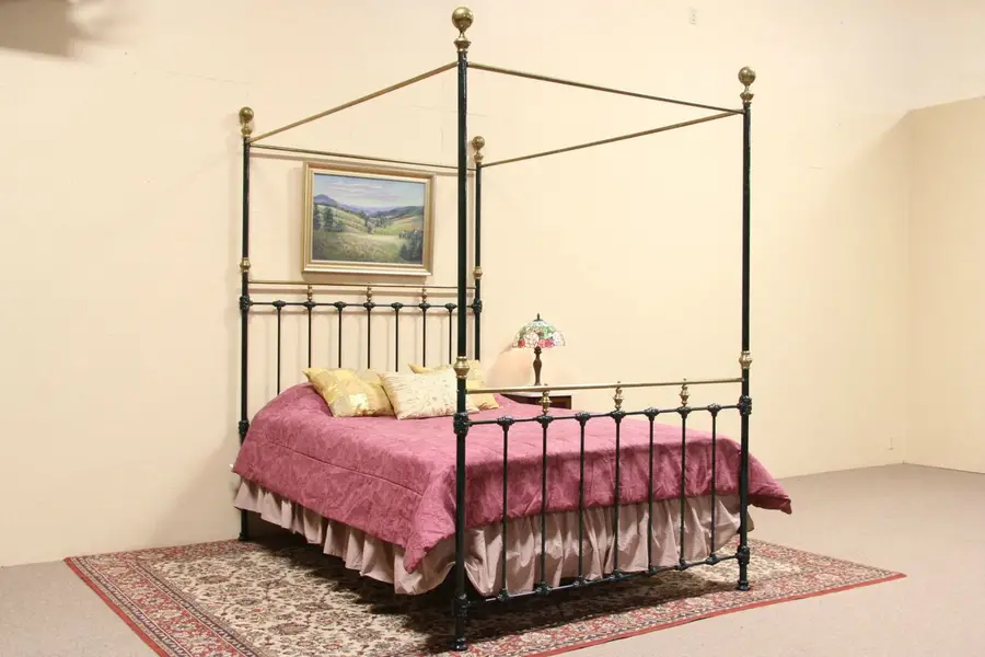 Photo of Virginia Brass & Iron Queen Size Canopy Bed