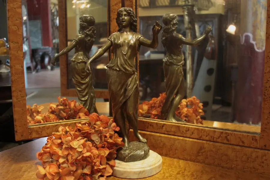 Photo of Singer La Musique Bronze Statue Signed Berthoz