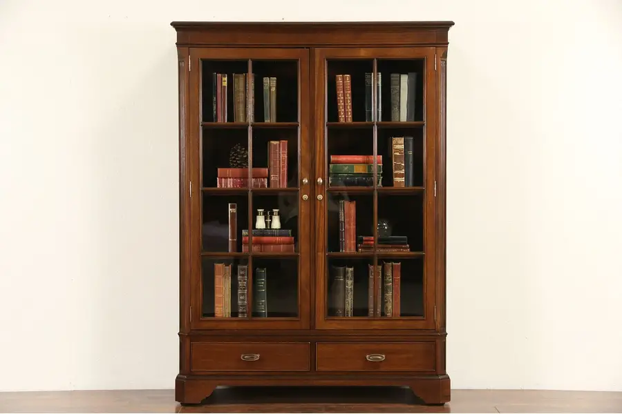 Photo of Drexel Signed 1975 Mahogany Library or Office Bookcase