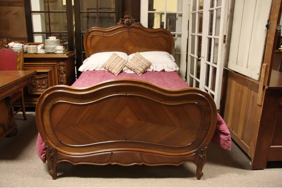 Photo of Carved French Double Bed circa 1900