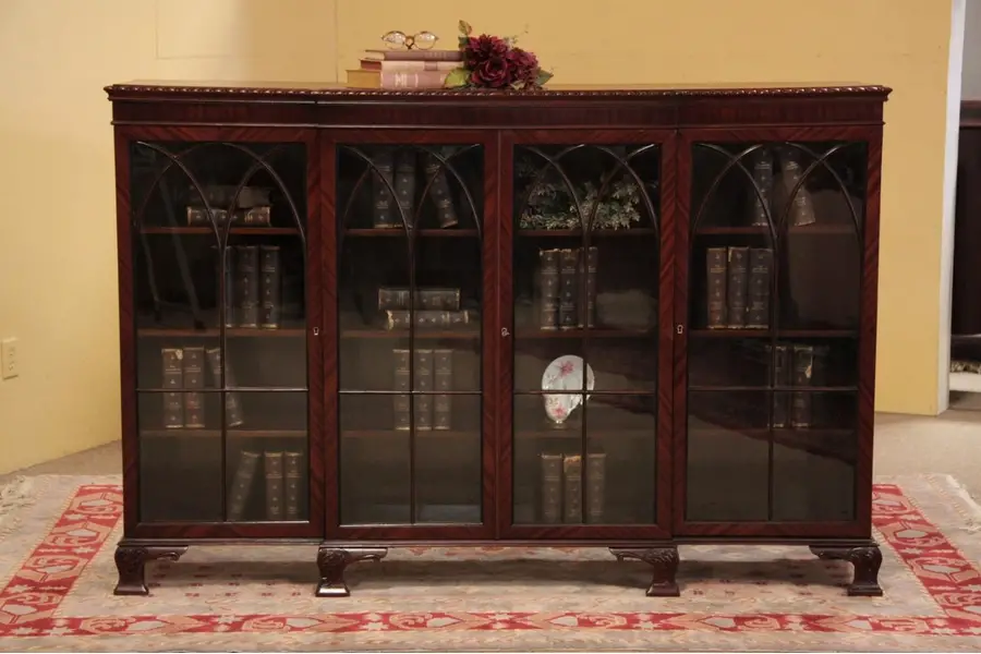 Photo of Georgian Chippendale Carved Mahogany Bookcase