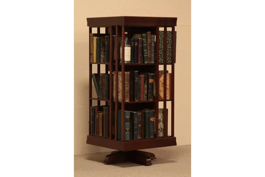 Photo of Spinning Chairside Mahogany Bookcase