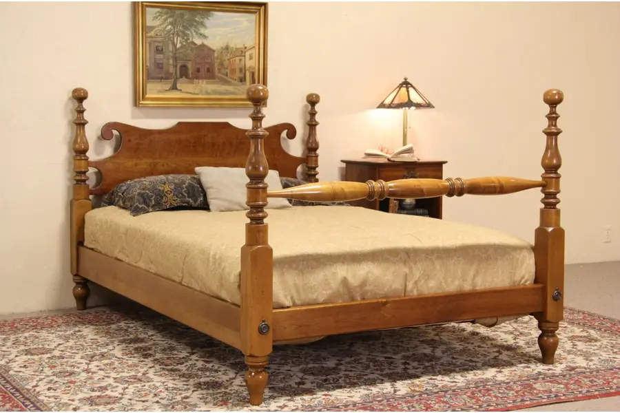 Photo of Stickley NY Cherry & Maple Vintage Full Size Poster Bed