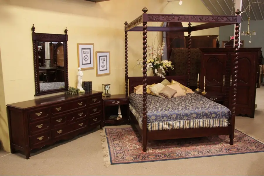 Photo of Baker English Country Oak 6 Pc. Queen Bedroom Set