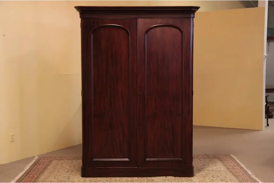 Photo of Mahogany Antique Armoire, Arched Doors