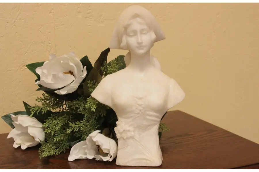 Photo of Alabaster Bust, Sculpture of a Maiden