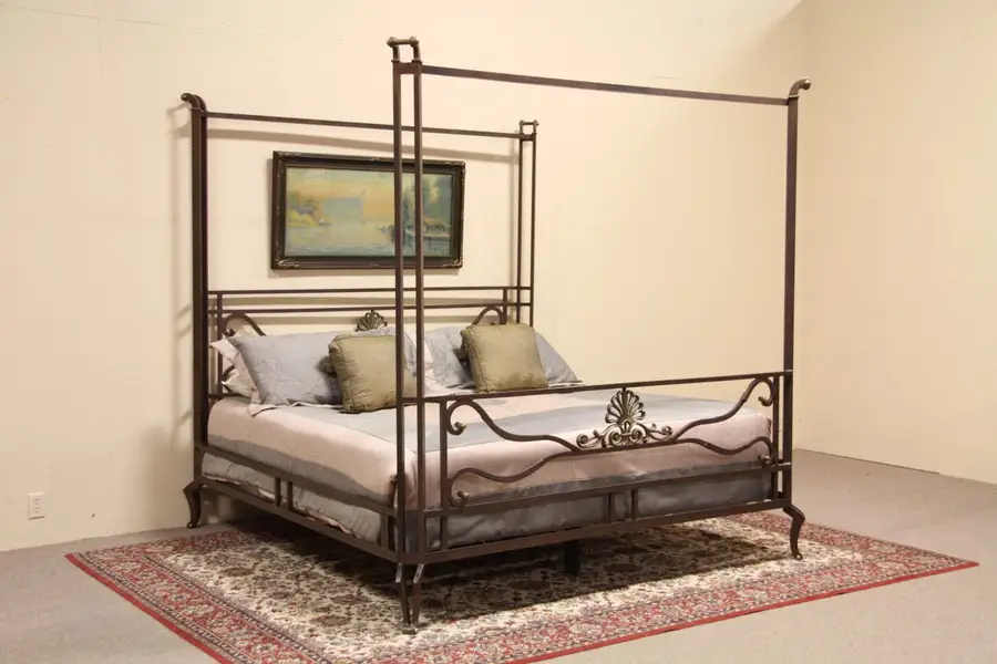 Photo of Iron & Brass King Size Canopy Bed