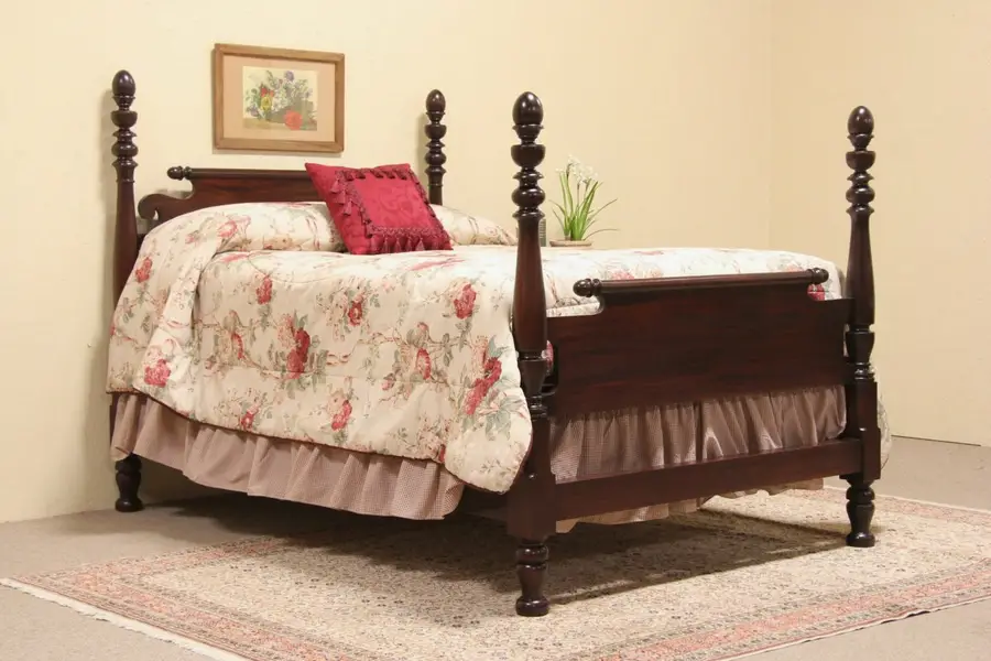 Photo of Berkey & Gay 1925 Full Size Mahogany Poster Bed