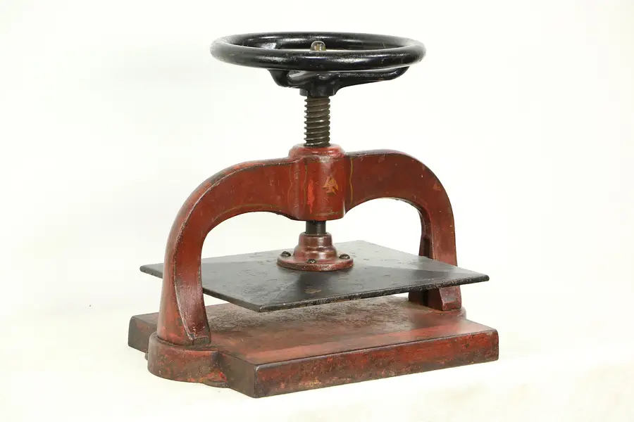 Photo of Bookbinder 1880 Antique Iron Book Press, Original Paint