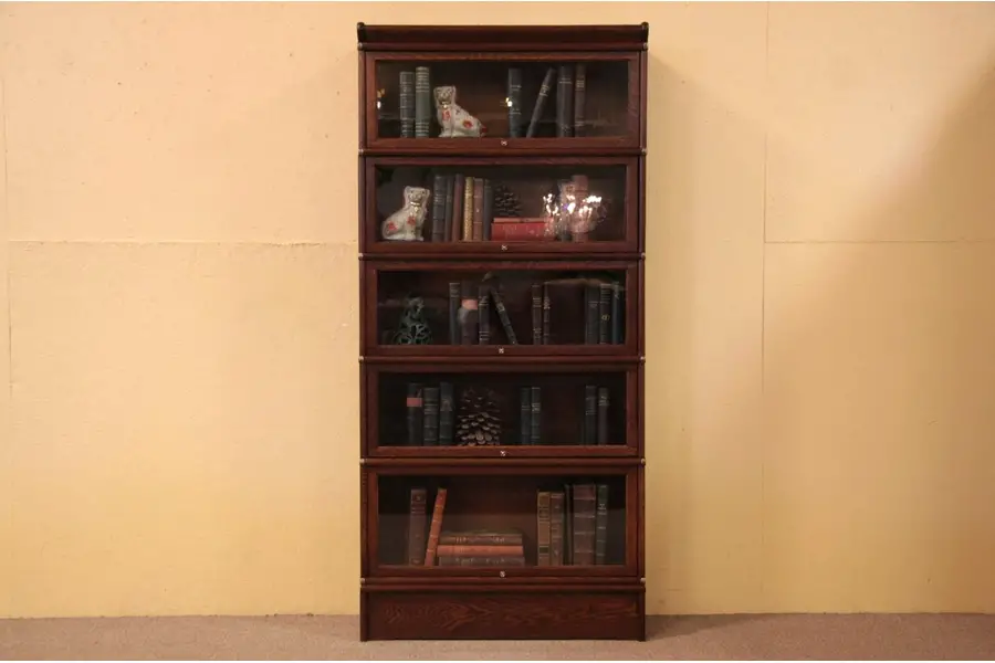 Photo of Arts & Crafts Oak Stacking Lawyer's Bookcase
