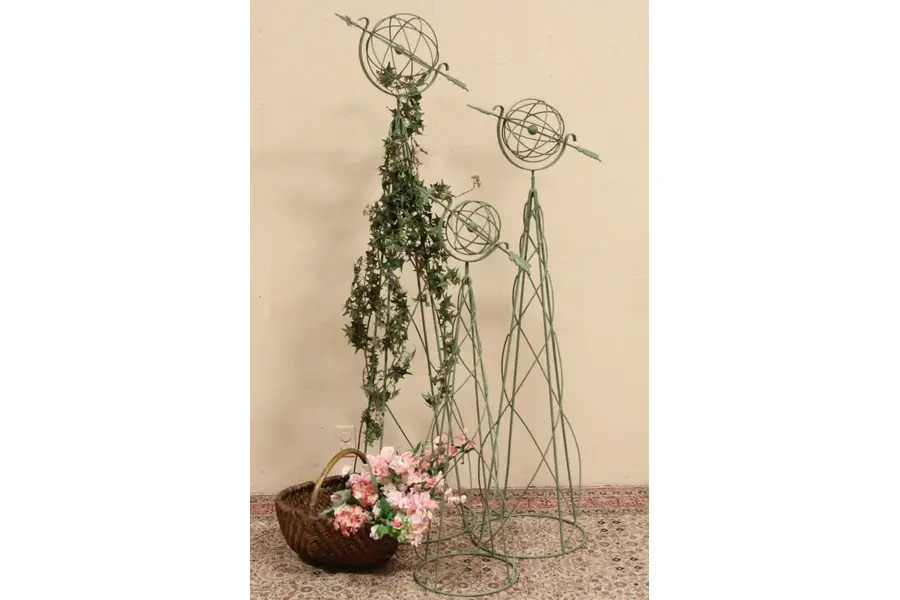 Photo of Set of 3 Wrought Iron Armillaries Garden Ornaments