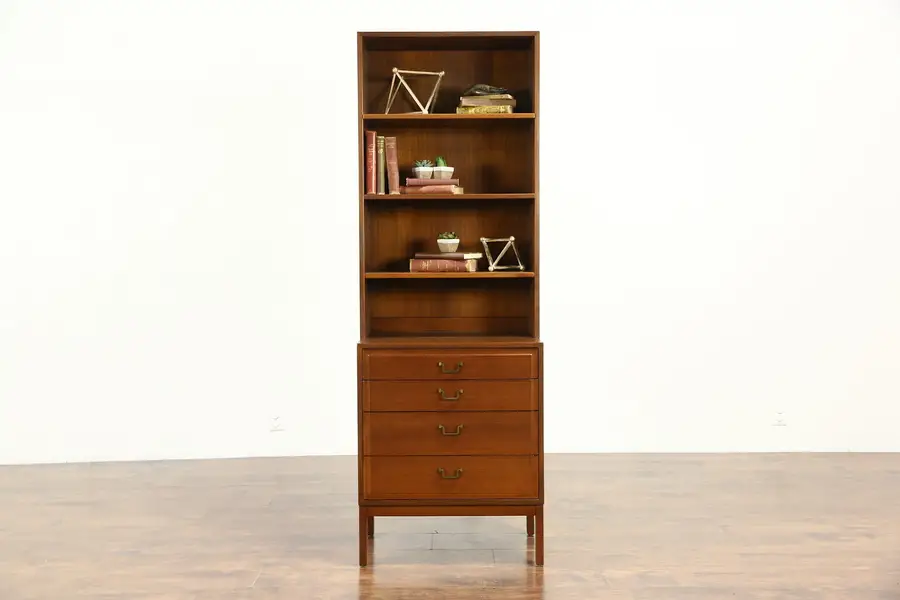 Photo of Midcentury Danish Modern Teak 1960 Vintage Bookcase & Cabinet