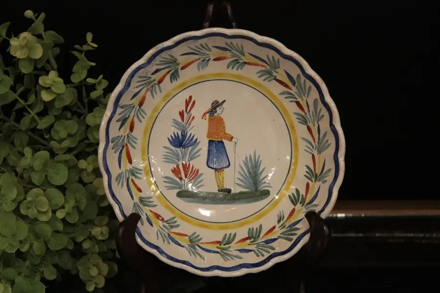Photo of Henriot Quimper 8" Hand Painted Round Bowl