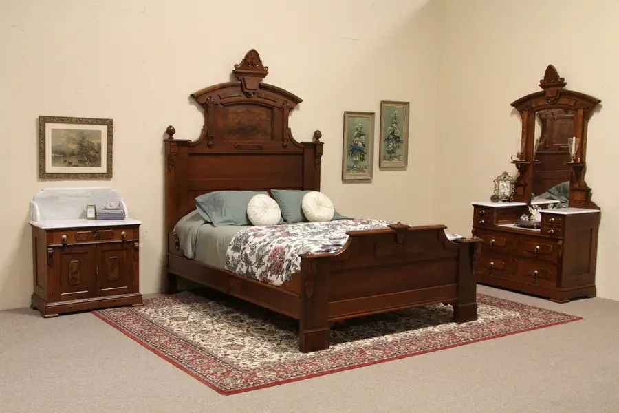 Photo of Victorian Renaissance 1880's Queen Size Bedroom Set