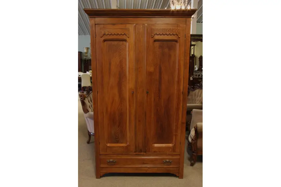 Photo of Victorian Oak Armoire or Wardrobe, 1885
