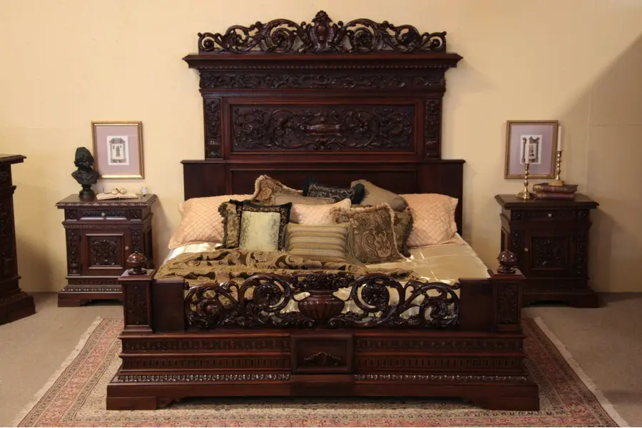 Photo of Renaissance Carved Antique King Size Bed